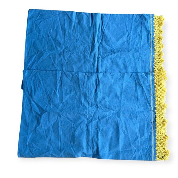 VTG Set 2 Mexican Folk Art Hand Embroidered Crochet Standard Pillow Cases Floral - Picture 7 of 7